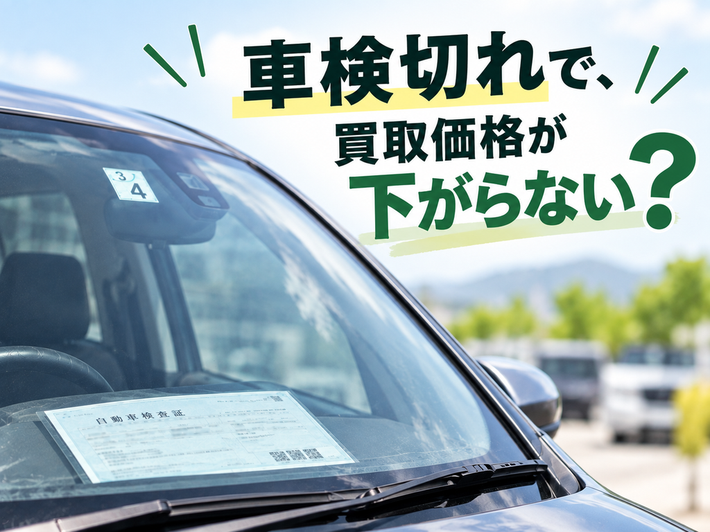 車検切れで買取価格は下がらない？と問いかける車検切れ車の画像